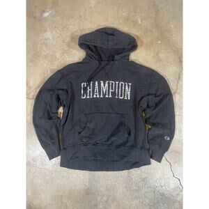 Champion Pullover Hoodie Sweatshirt Adult Medium Spell Out Logo Camo Rare